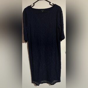 Ralph Lauren Navy Textured Dress